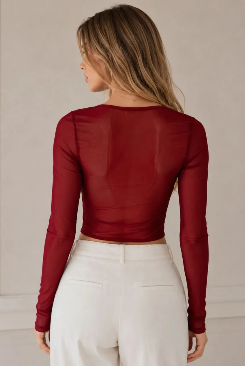 Avinci Luxe Edition top corsetto vino in pizzo