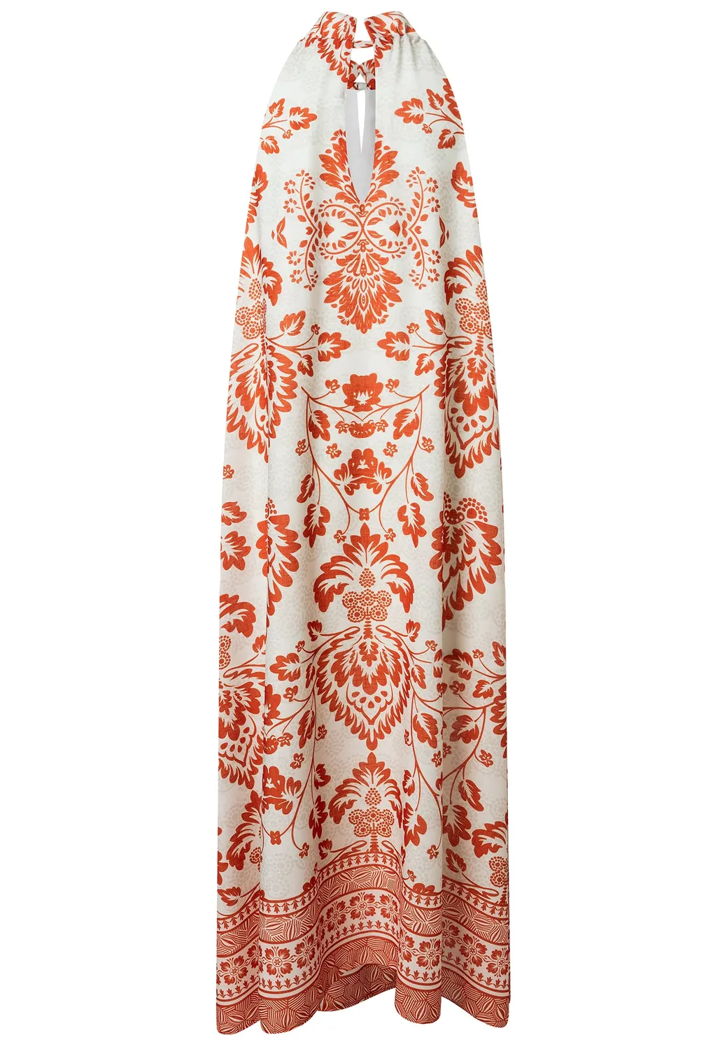 Ana Alcazar Dorena abito maxi floreale arancione