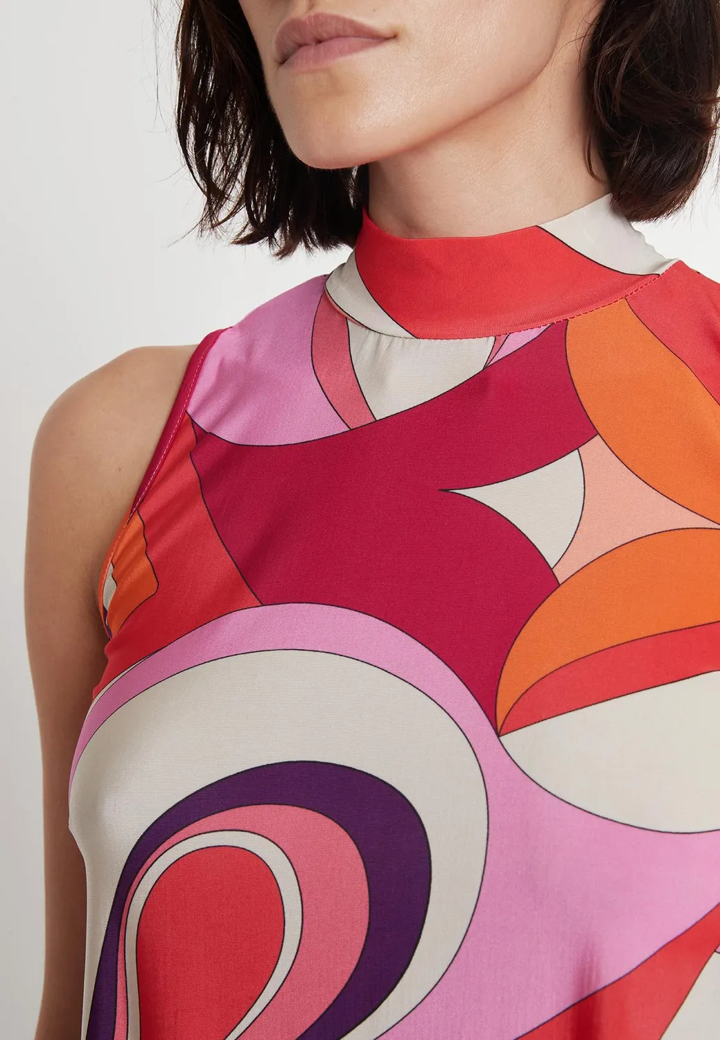 Ana Alcazar Prany top jersey fantasia collo coreano