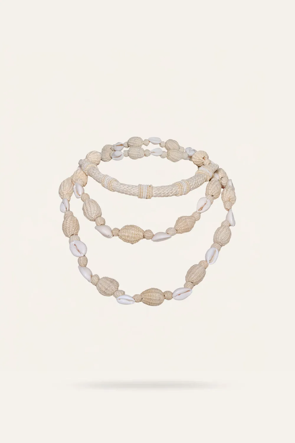 Johanna Ortiz Elegancia Bohemia collana conchiglie ecru lunga