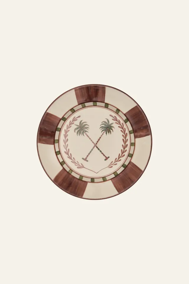 Johanna Ortiz Palm Dance set 2 piatti dessert tabacco