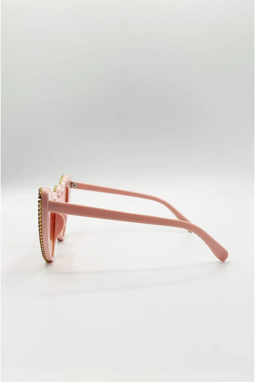 SVNX Heart Shape occhiali da sole rosa cuore
