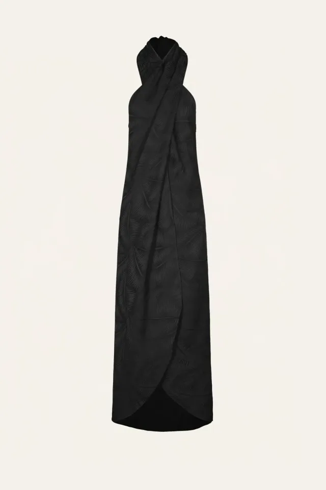 Johanna Ortiz Silent Water top halter nero viscosa