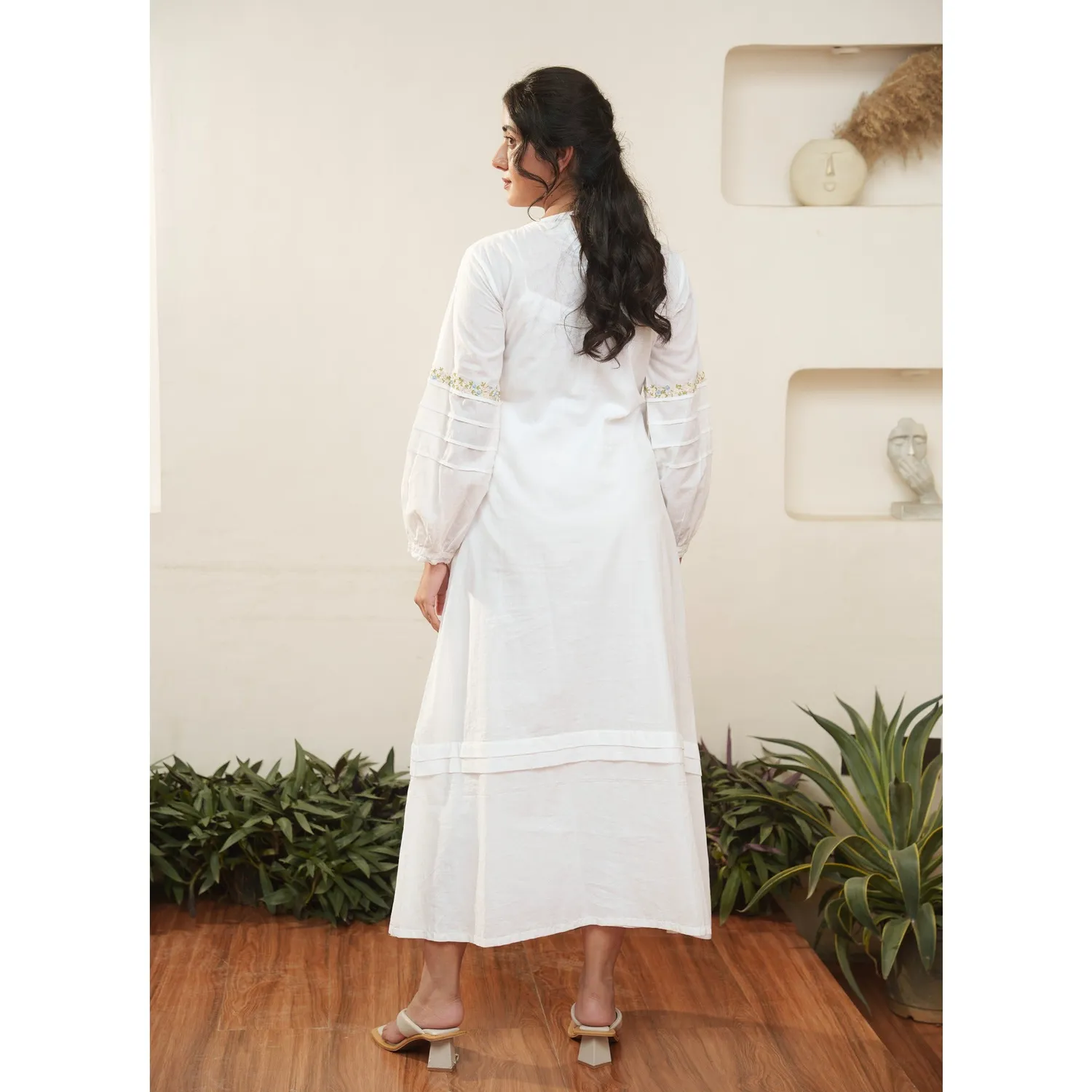 Our Dve Capsule 16 Abito Midi Cotone Bianco 51 Pollici