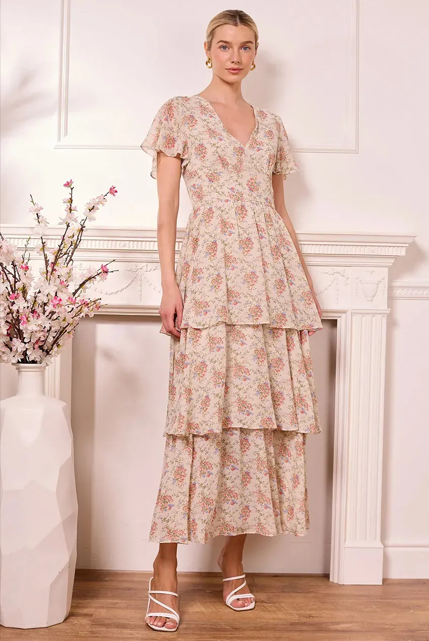 Angeleye Ditsy Floral abito maxi crema fantasia floreale