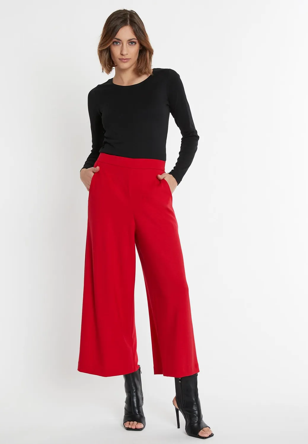 Ana Alcazar Sistya culotte jersey rossa 7/8 con tasche