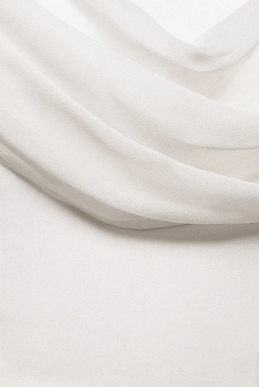 Goddiva Chiffon Bardot Cowl Neck abito maxi bianco scollo