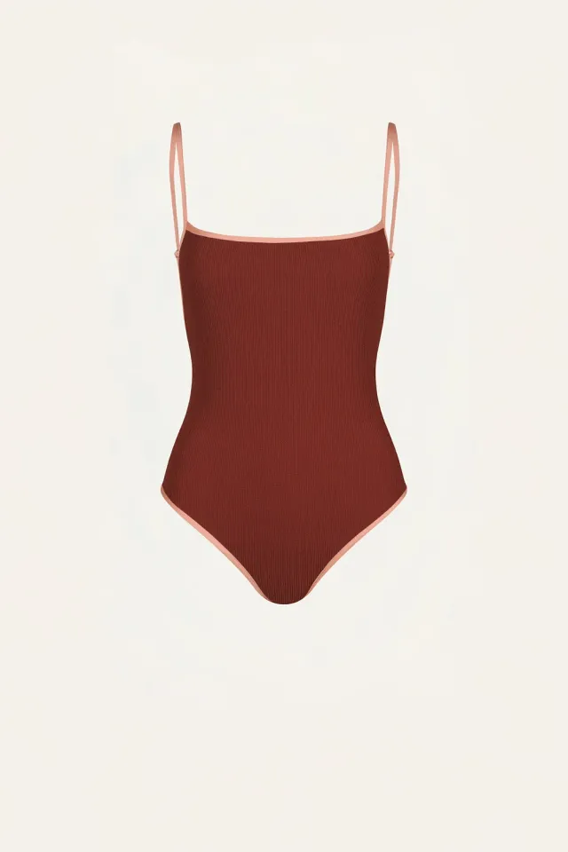 Johanna Ortiz Tropical Gaucha costume intero bordeaux lycra
