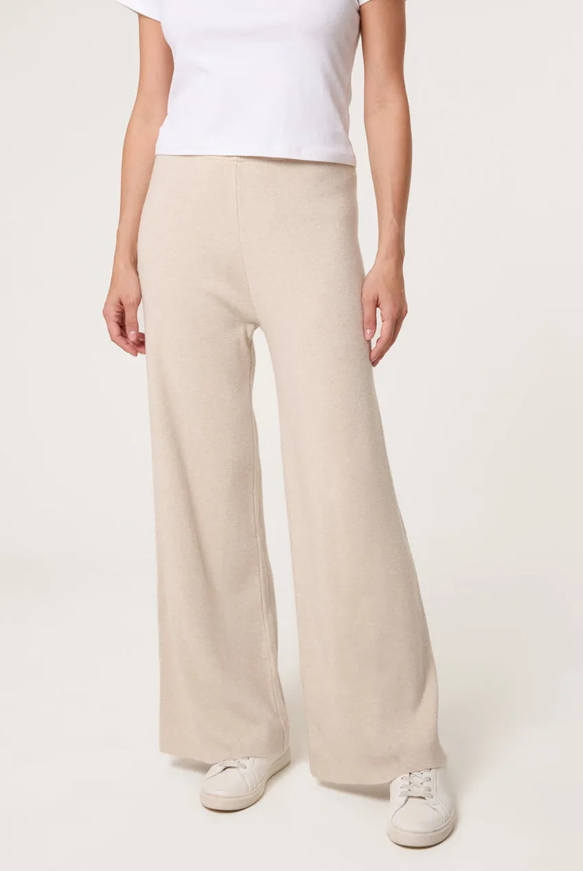 Blue Vanilla Knitted Wide Leg pantaloni pietra maglia