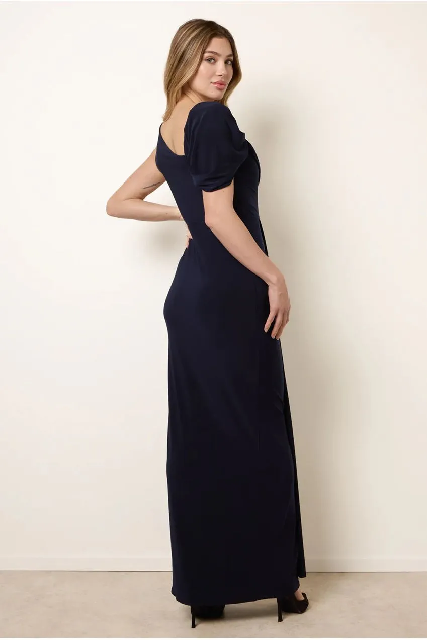 Blue Vanilla Interlock Twist abito navy 10 drappeggio