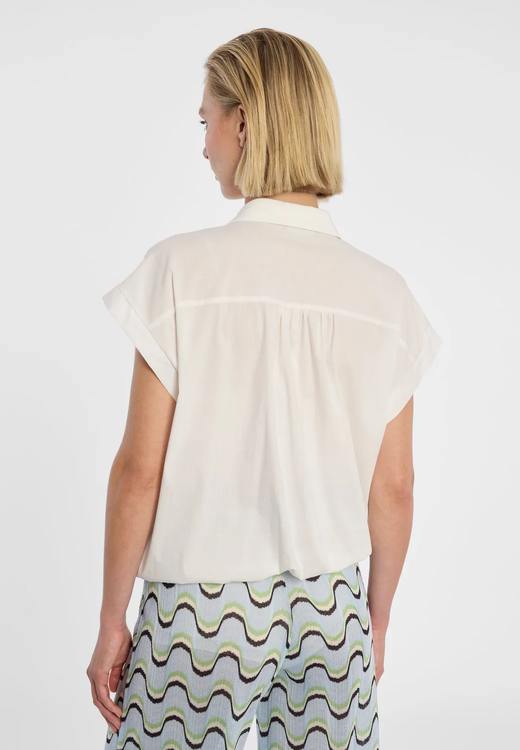 Ana Alcazar Draen blusa bianca strass elegante