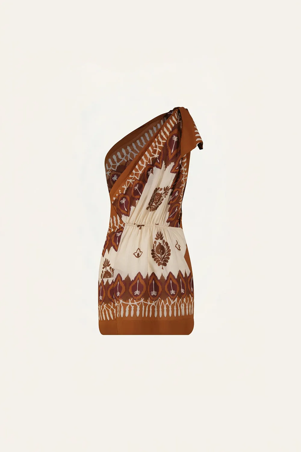Johanna Ortiz Sun Traveller Mini abito cotone monospalla