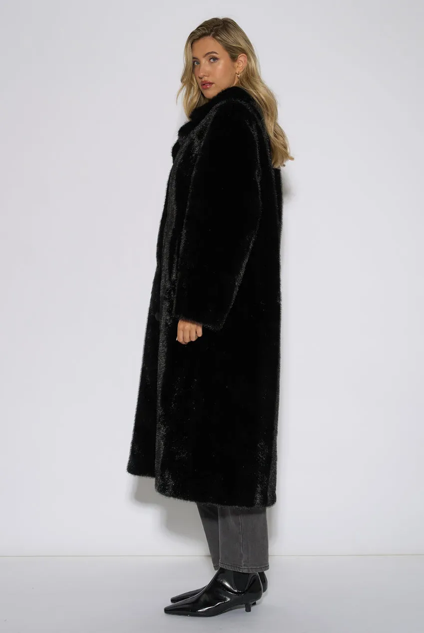 Gini London cappotto pelliccia ecologica maxi nero L/XL bicolore