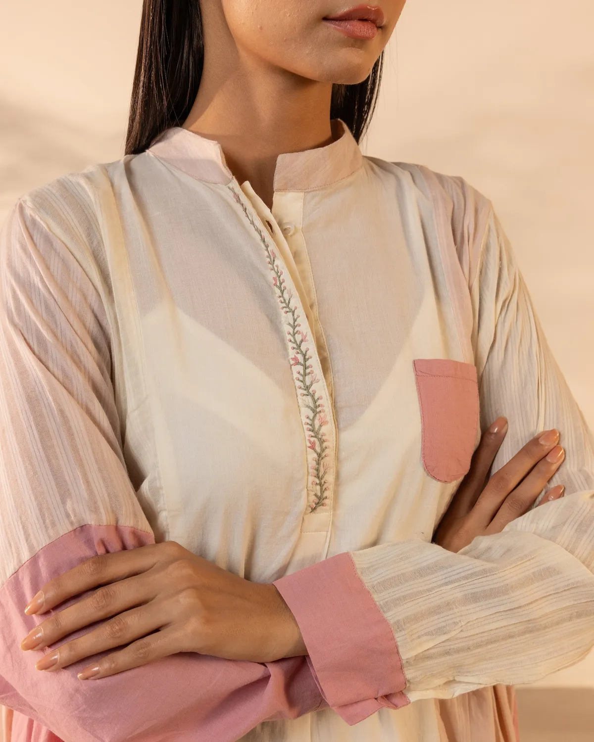 Our Dve Blush Wind abito cotone rosa beige taglia unica