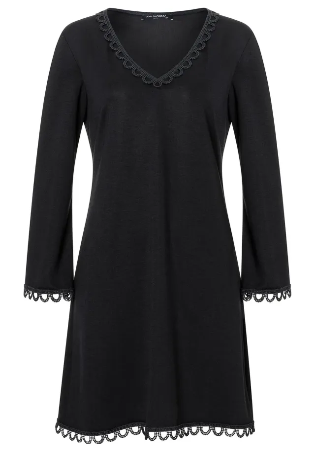 Ana Alcazar Sipela abito nero jersey manica 3/4