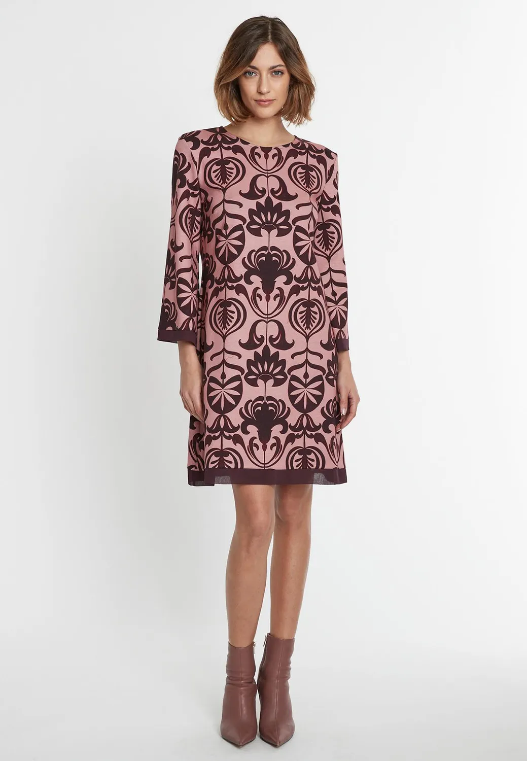 Ana Alcazar Sorina vestito linea A floreale rosa