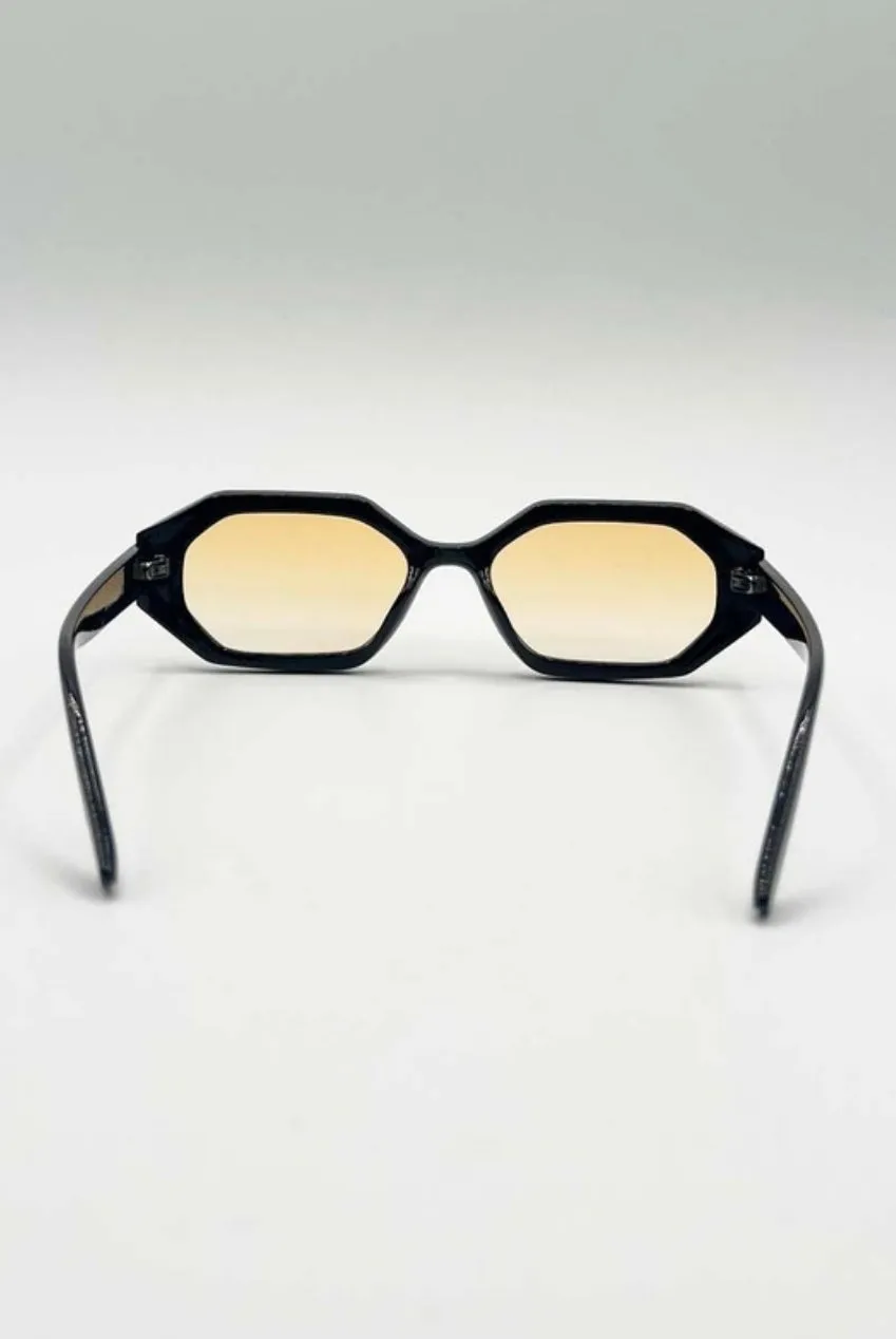 SVNX Oval Geometric occhiali sole nero arancione unisex