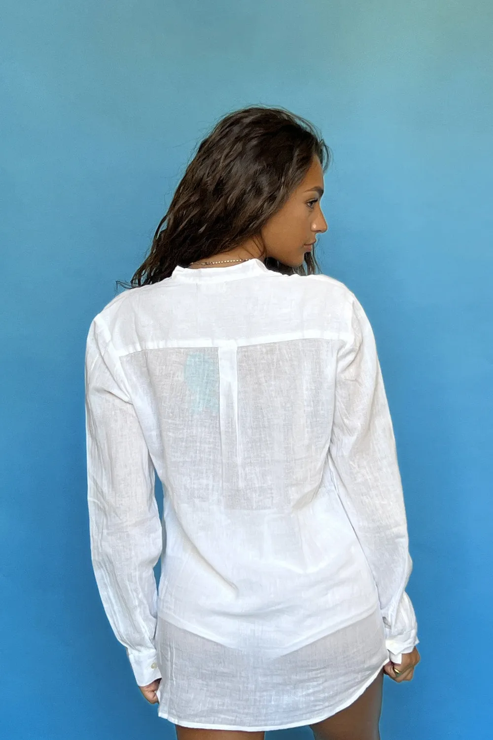Antica Sartoria DV1483 camicia coreana bianca cotone M
