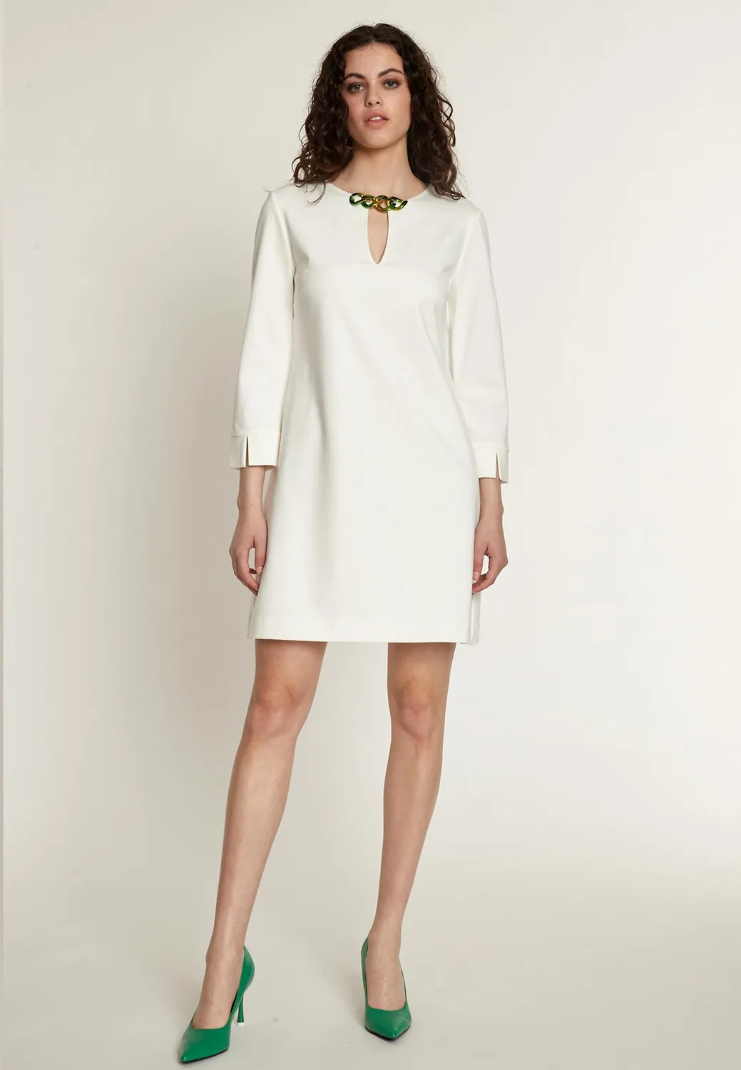 Ana Alcazar Kadony tunica jersey bianca svasata