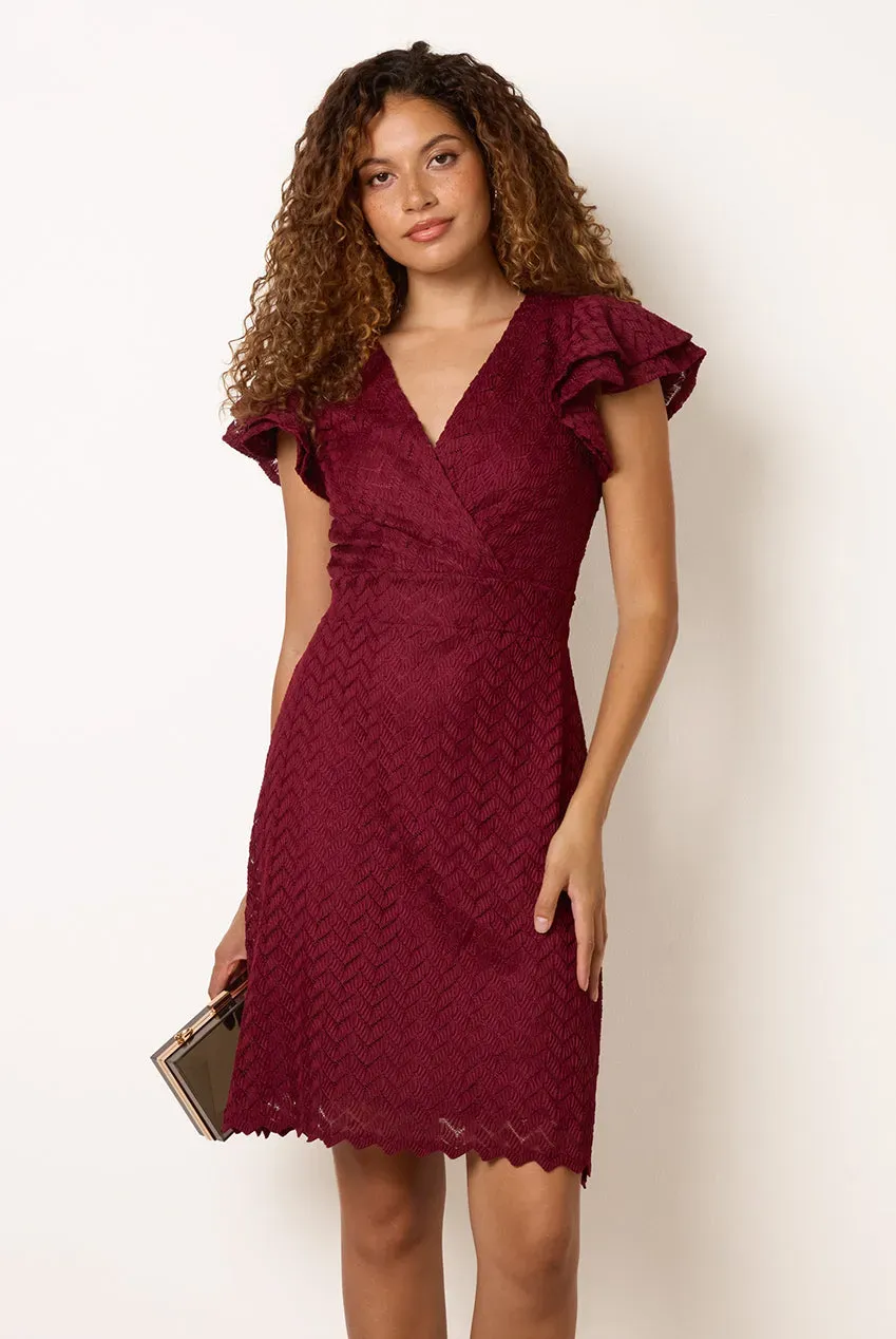 Blue Vanilla Wrap abito mini scollo V bordeaux