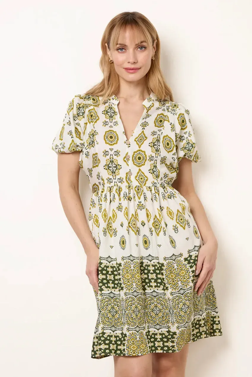 Blue Vanilla Abstract Print abito mini verde M viscosa
