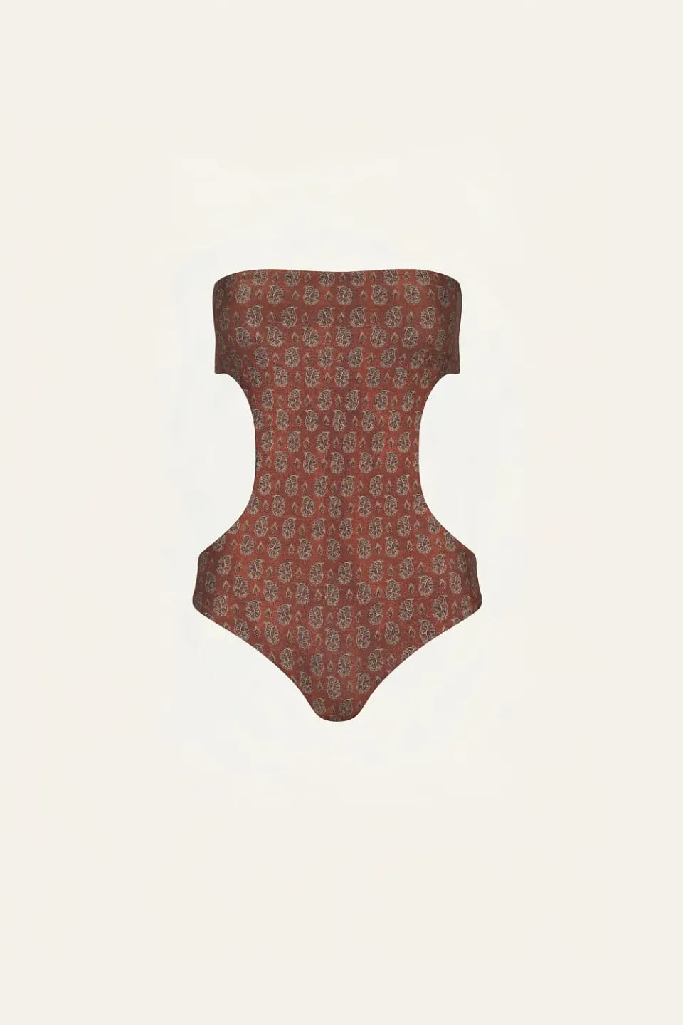 Johanna Ortiz Serene Land costume intero ocra senza spalline