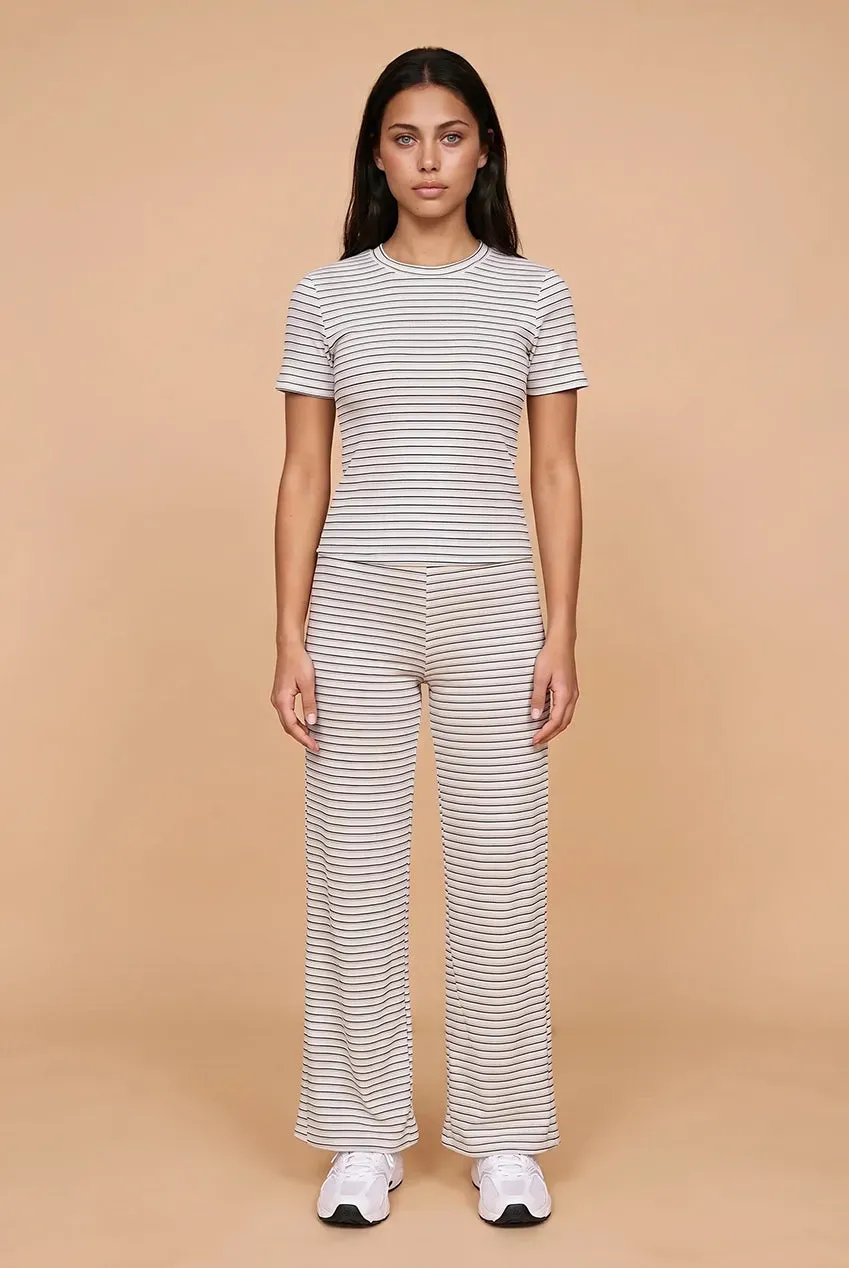 Urban Bliss Ribbed Stripe Wide Leg pantaloni cioccolato a costine