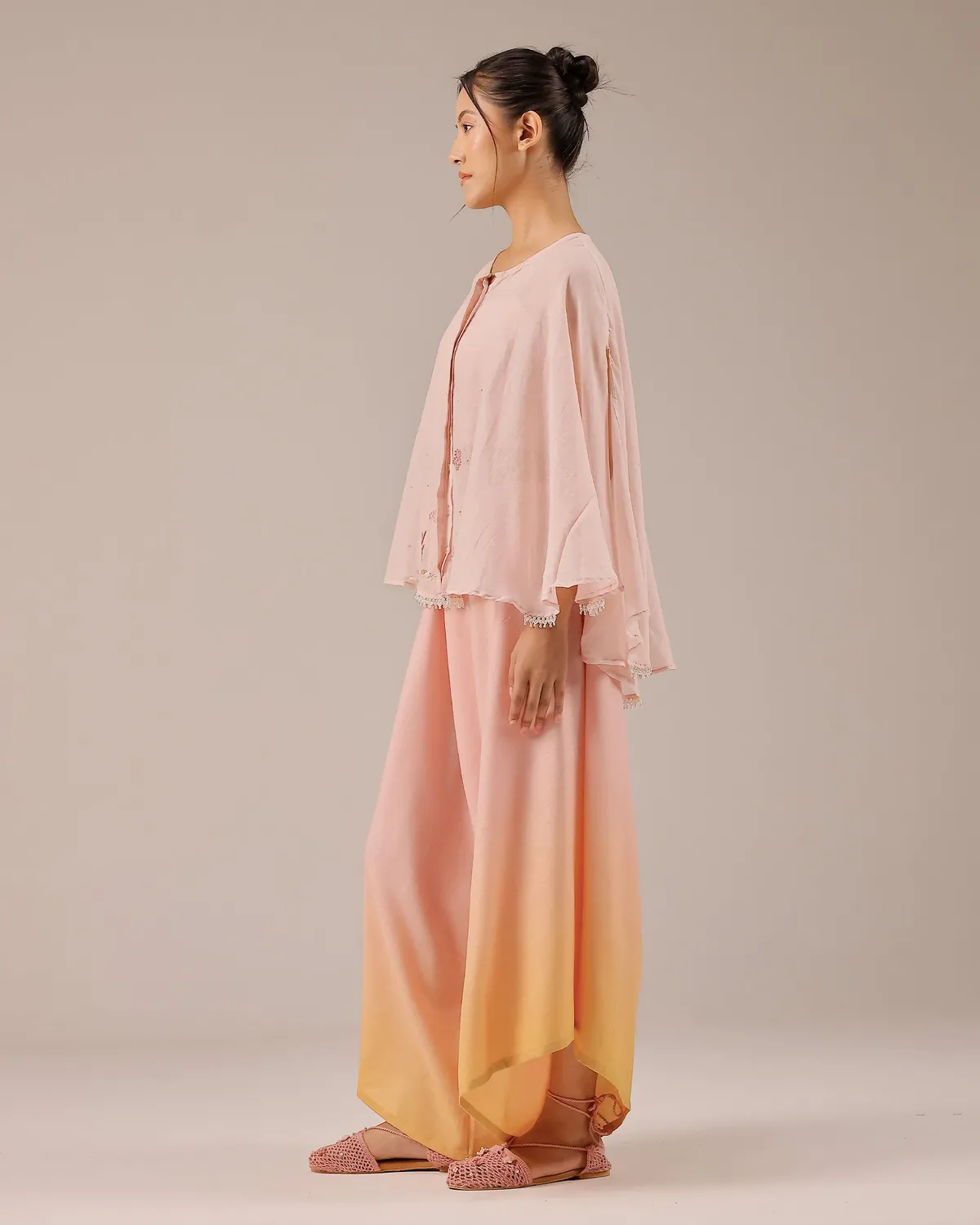 Our Dve Golden Dune pantaloni rosa lino