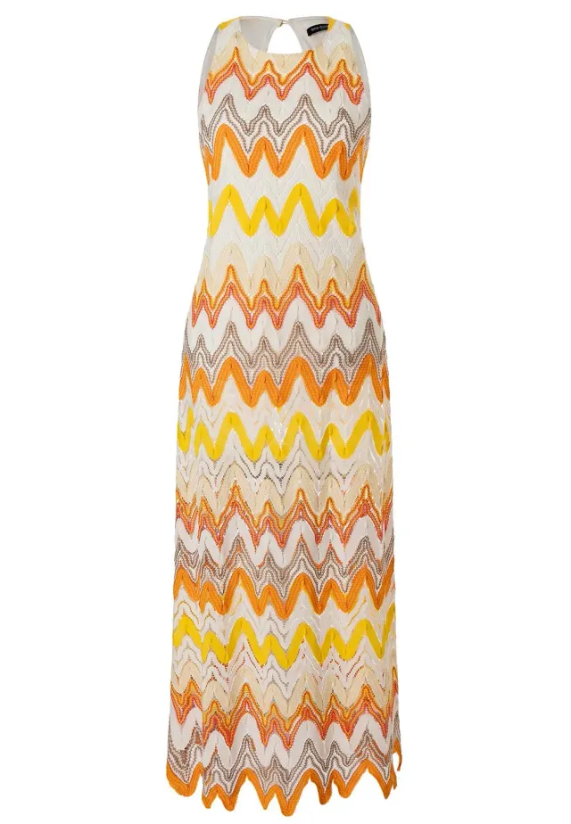 Ana Alcazar Zitara abito maxi giallo zigzag