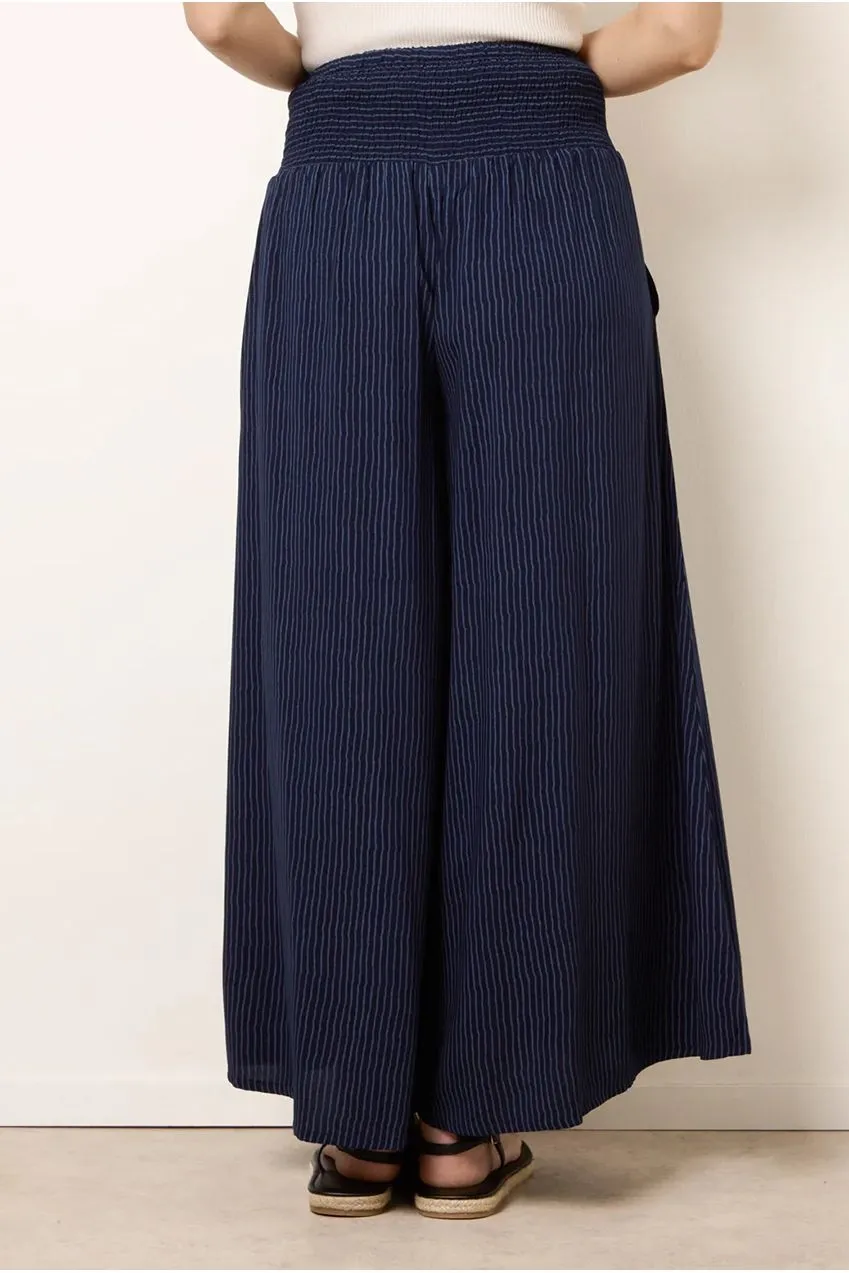 Blue Vanilla Wide Leg pantaloni navy L/XL gamba ampia