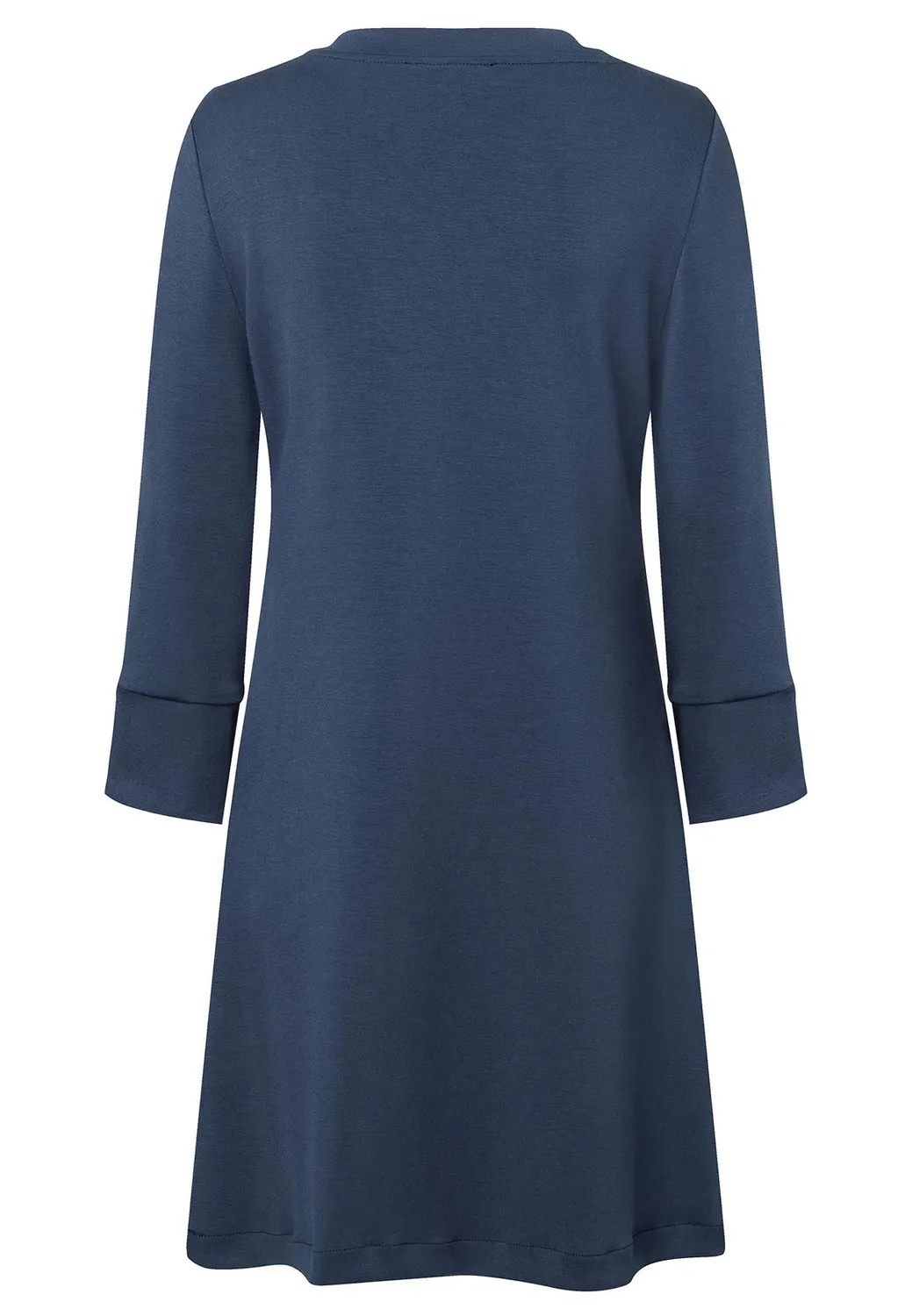 Ana Alcazar Seana abito corto blu svasato jersey