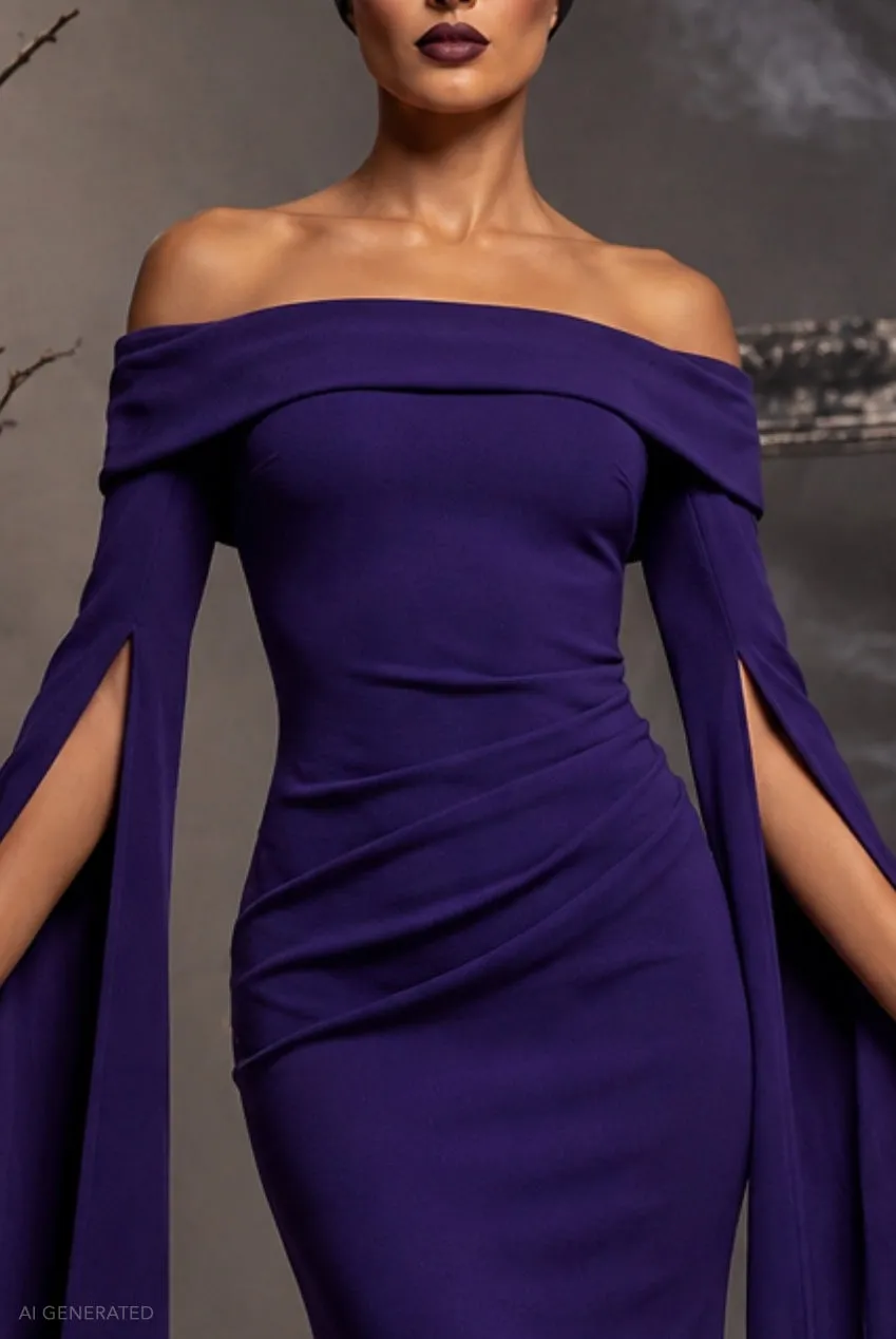 Goddiva costume Halloween maxi viola mantella