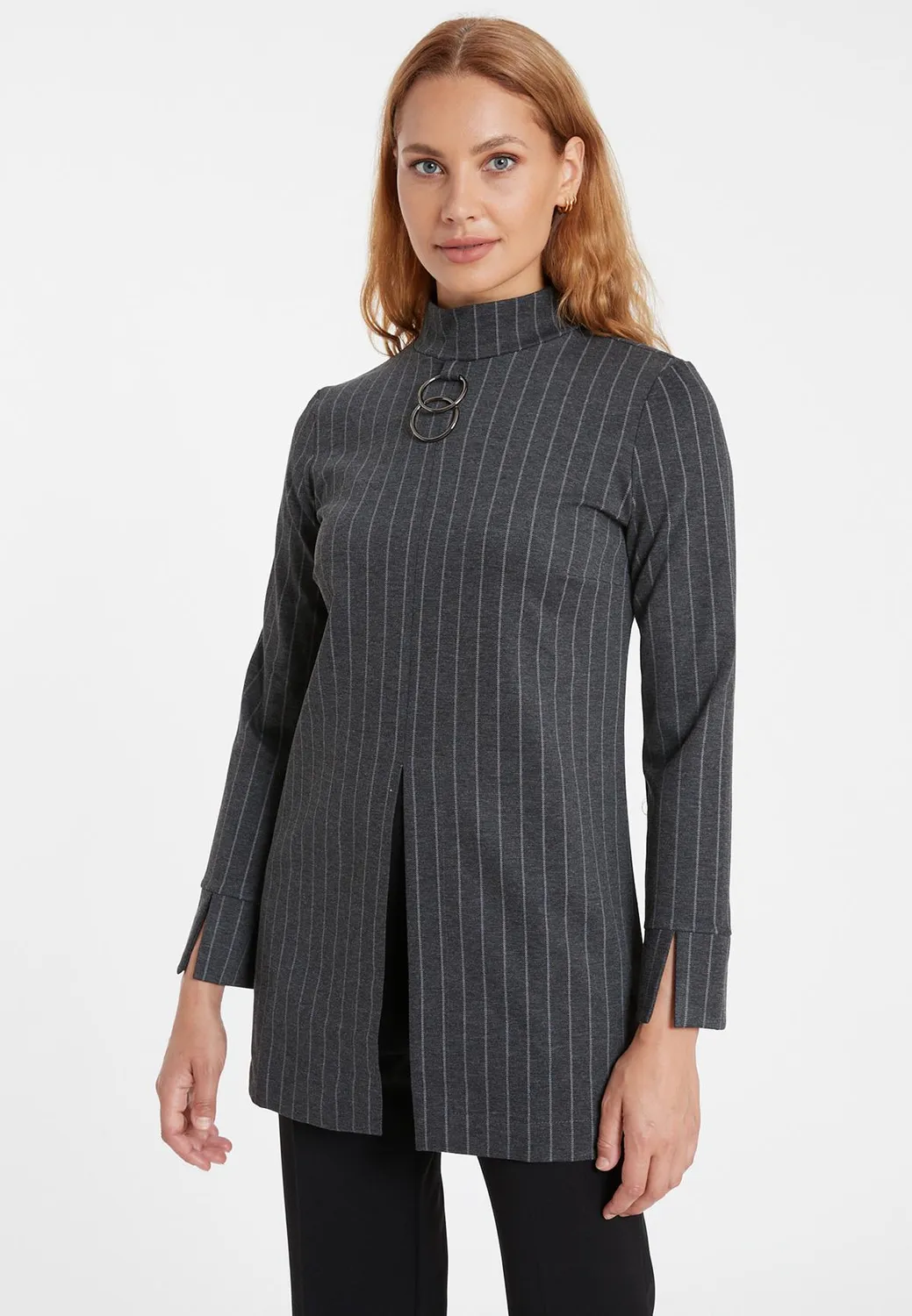 Ana Alcazar Somara Top Lungo Jersey a Righe