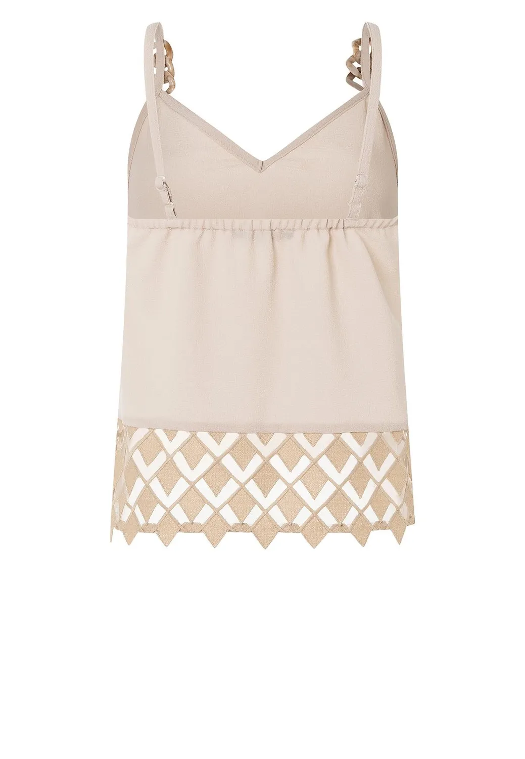 Ana Alcazar Lacela top con pizzo beige