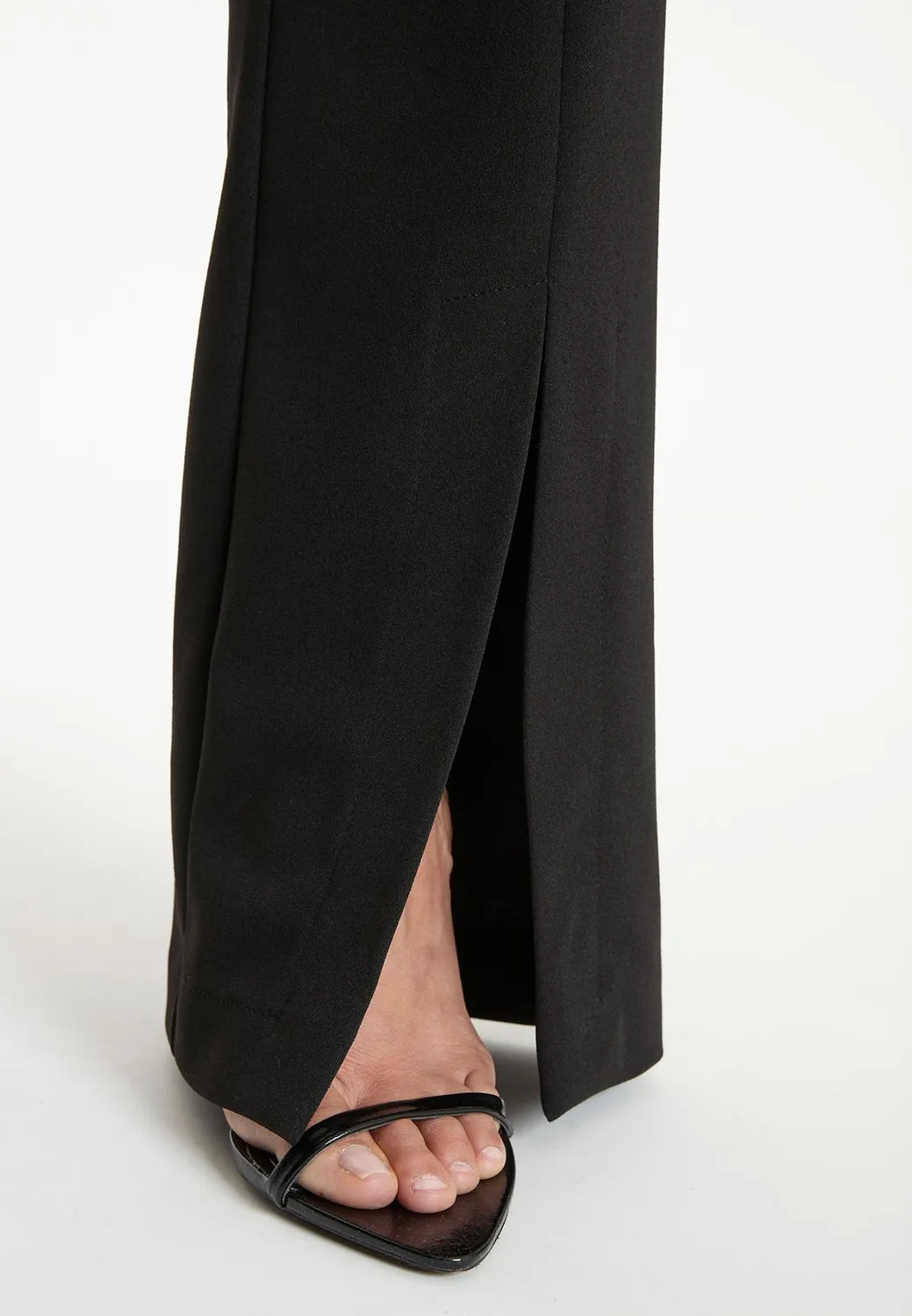 Ana Alcazar Tably pantaloni neri eleganti spacco orlo