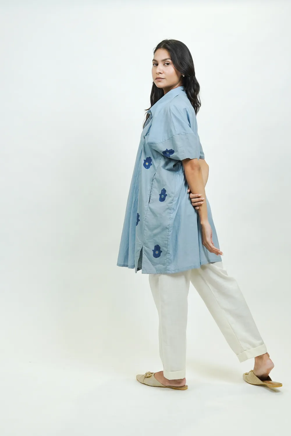 Our Dve S0024 camicia cotone blu taglia unica