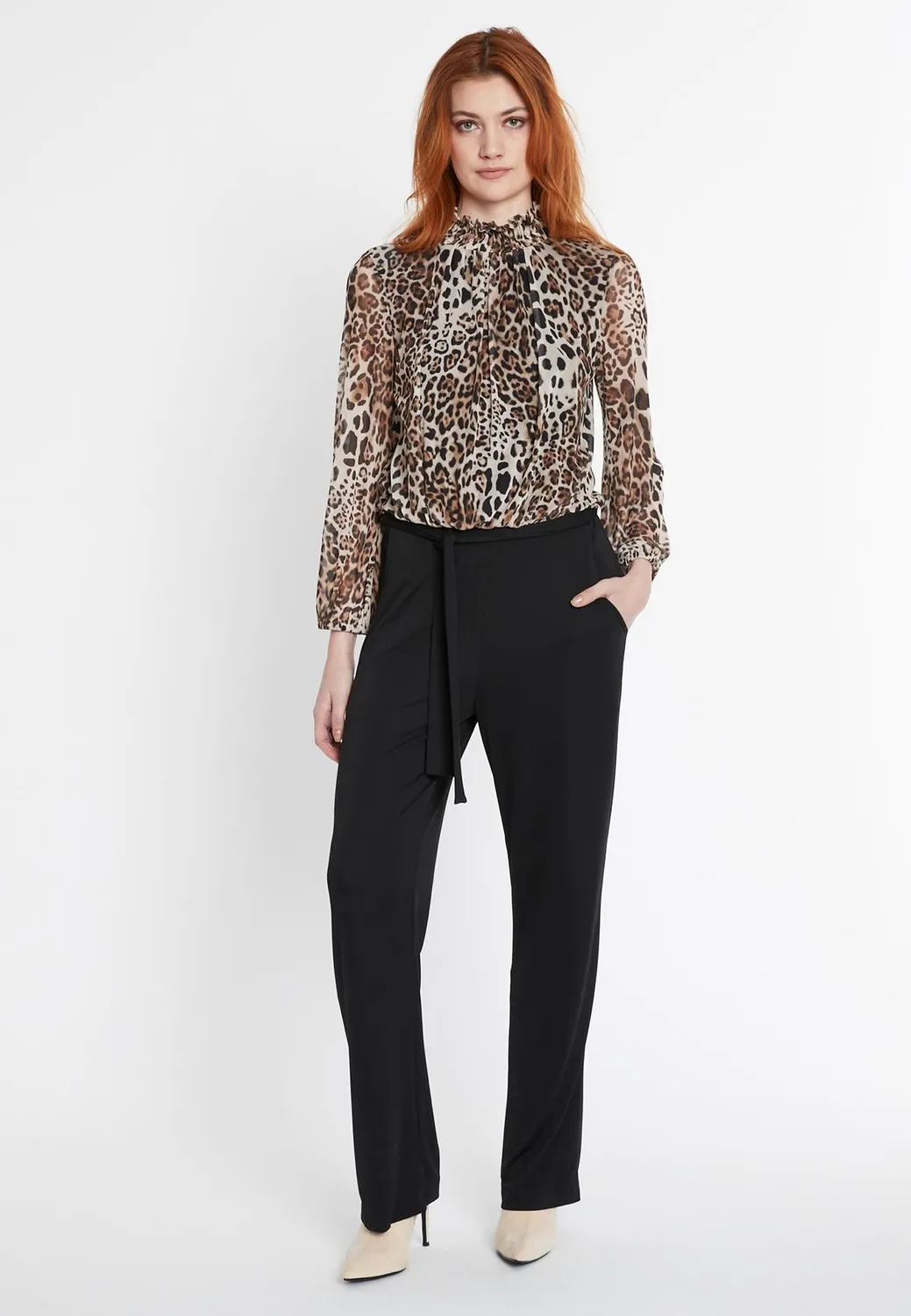 Ana Alcazar Sunia tuta intera leopardata nero