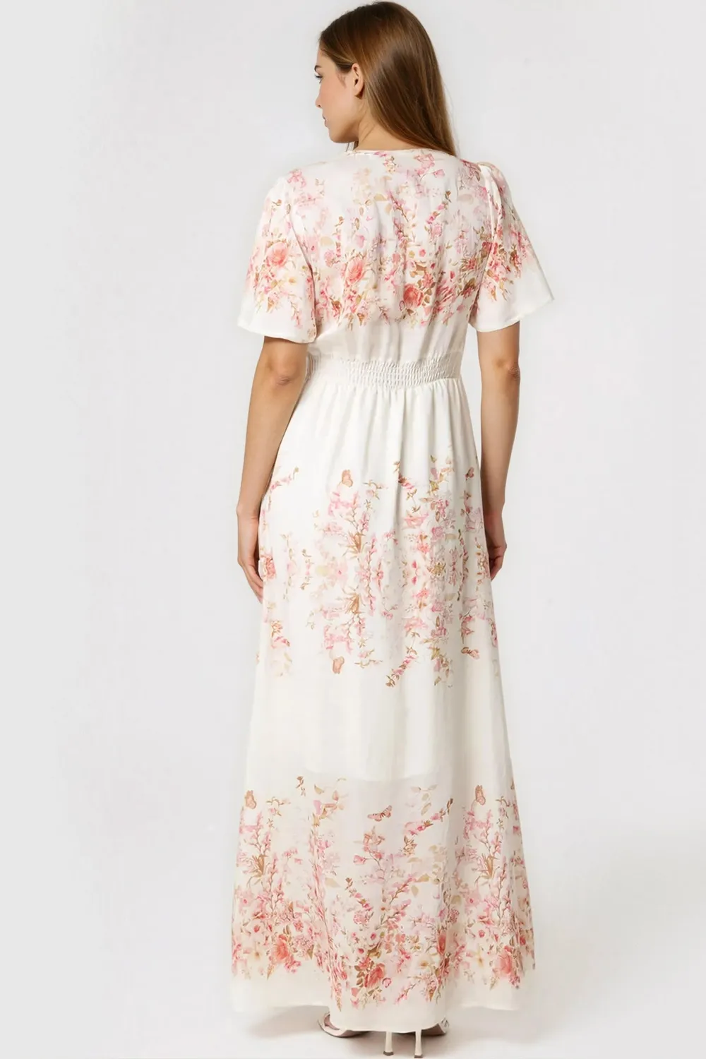 Aftershock London Pink Blossom abito maxi rosa cotone