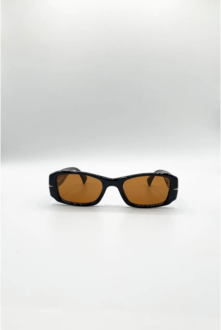 SVNX Bold Rectangle occhiali da sole marroni audaci