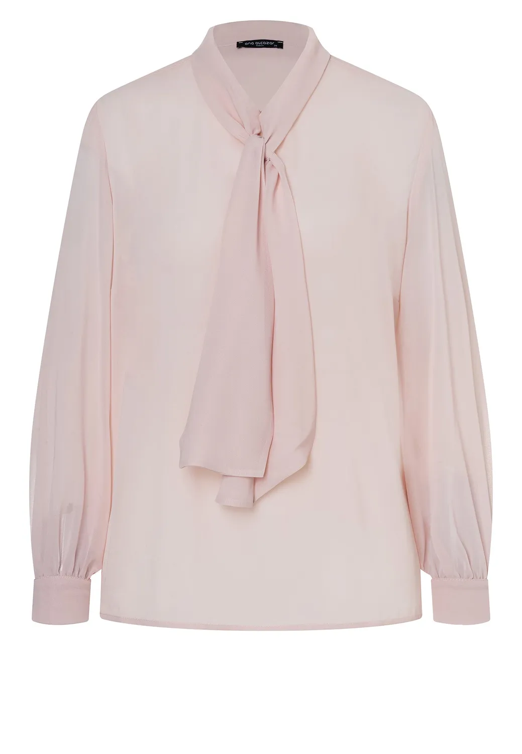 Ana Alcazar Ablea blusa chiffon rosa maniche a sbuffo