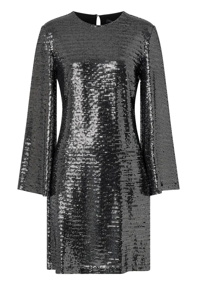 Ana Alcazar Ofiana abito paillettes argento