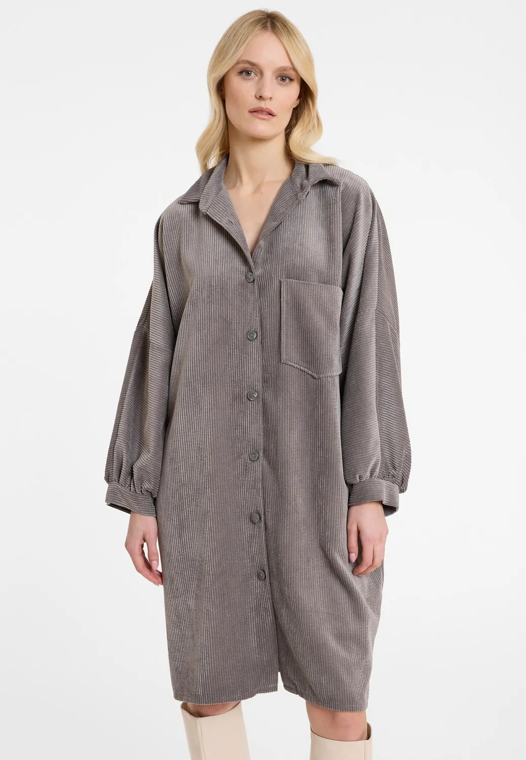 Ana Alcazar Adida abito camicia bianco velluto