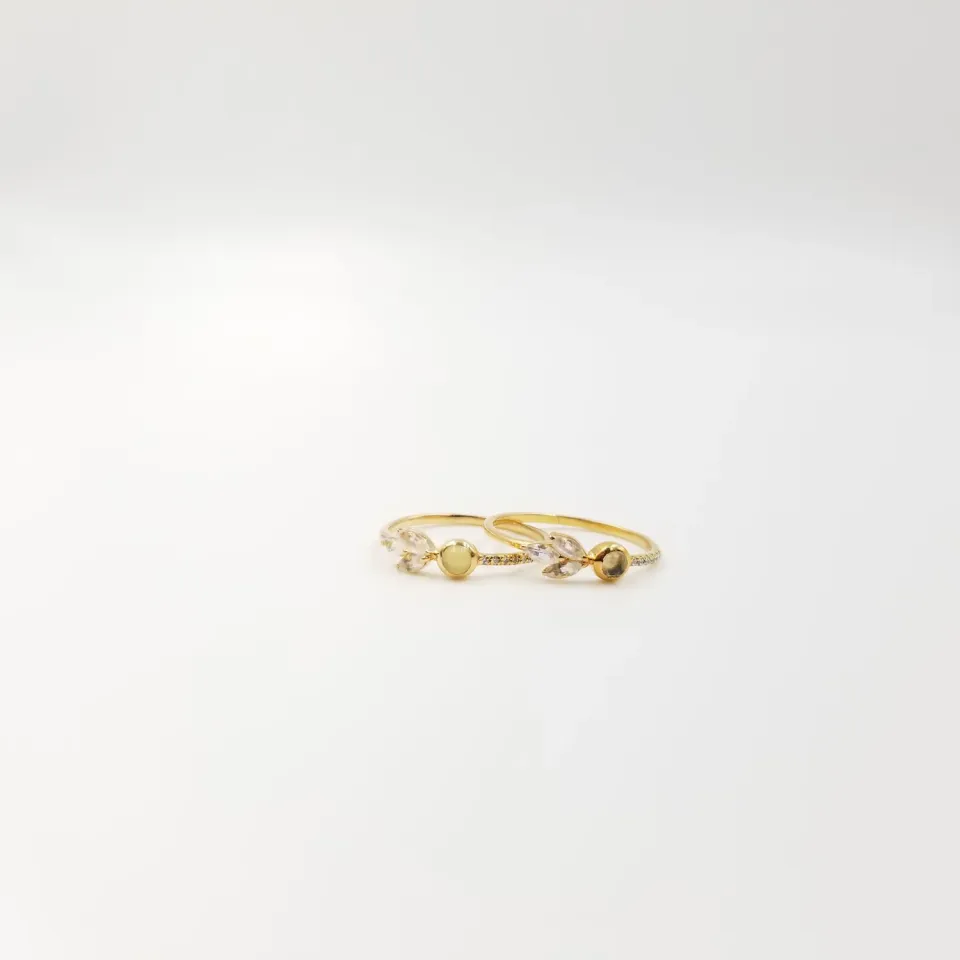 Our Dve Petal Ring anello opale e pietra di luna