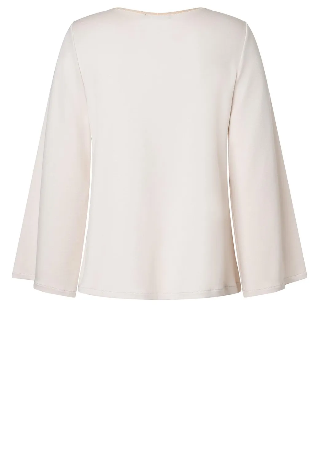 Ana Alcazar Serina top jersey avorio maniche tromba