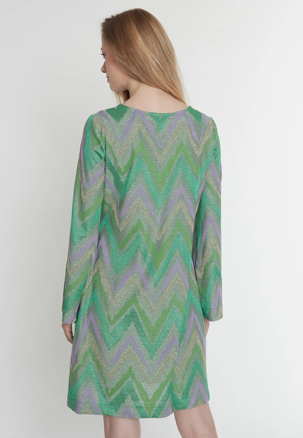 Ana Alcazar Pitana abito tunica svasato lurex verde