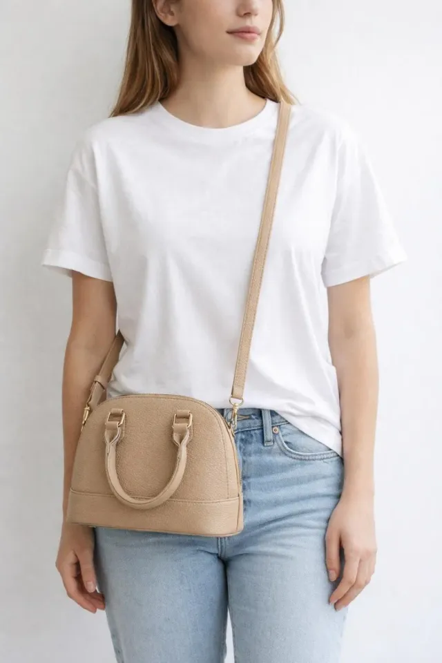 SVNX Mini Crossbody borsa similpelle beige