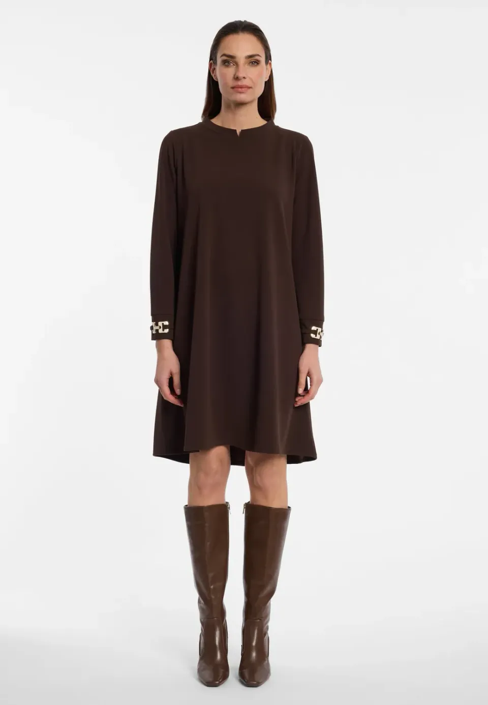 Ana Alcazar Elyonoris abito corto scollo V crepe