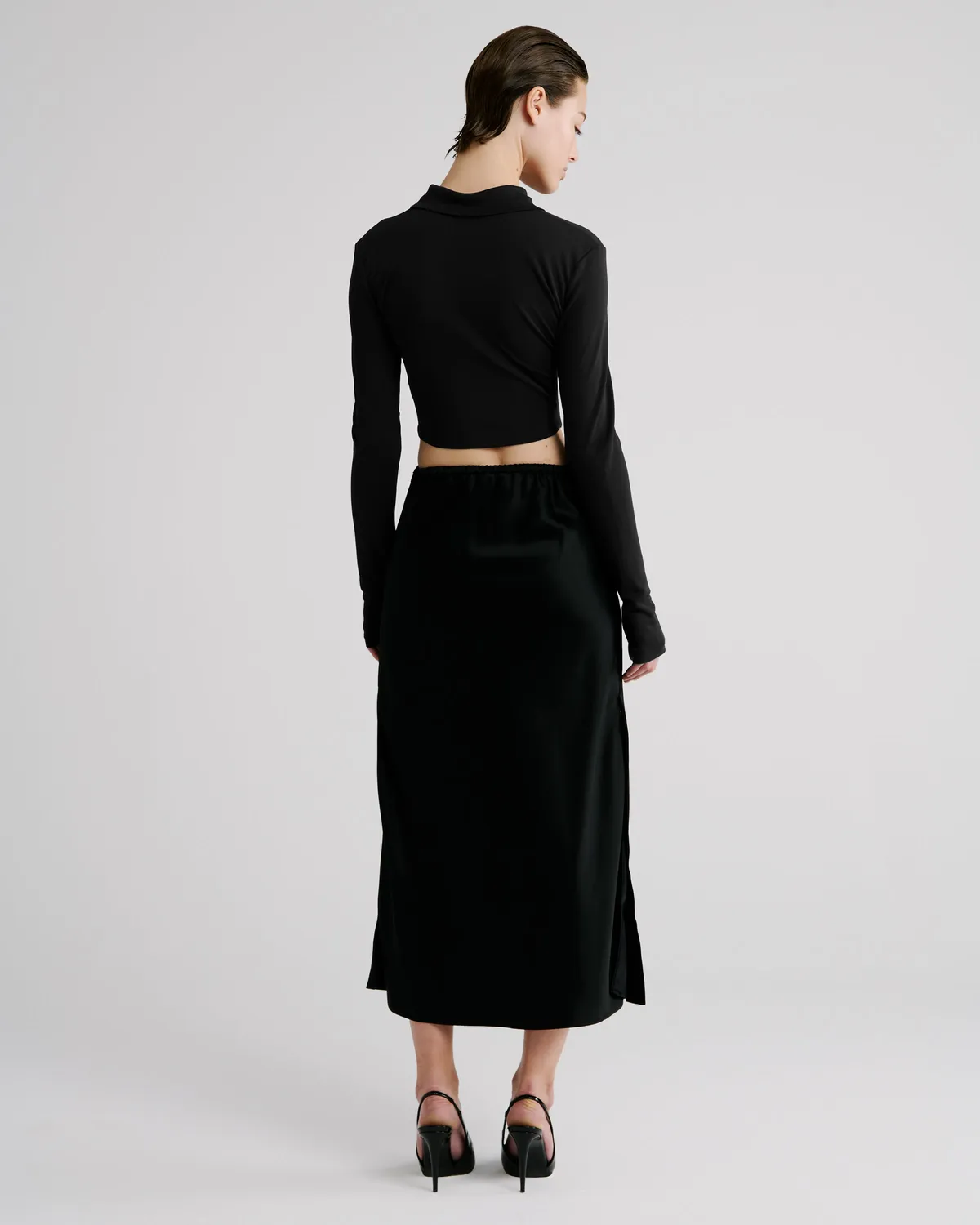 Violante Nessi Goya gonna midi satin nero