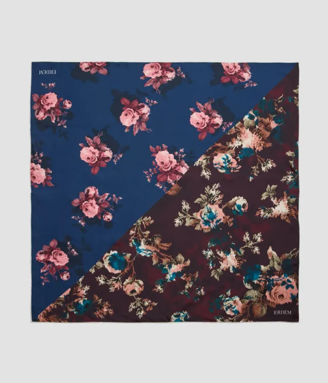 Erdem Silk Twill foulard seta rose_taglia unica