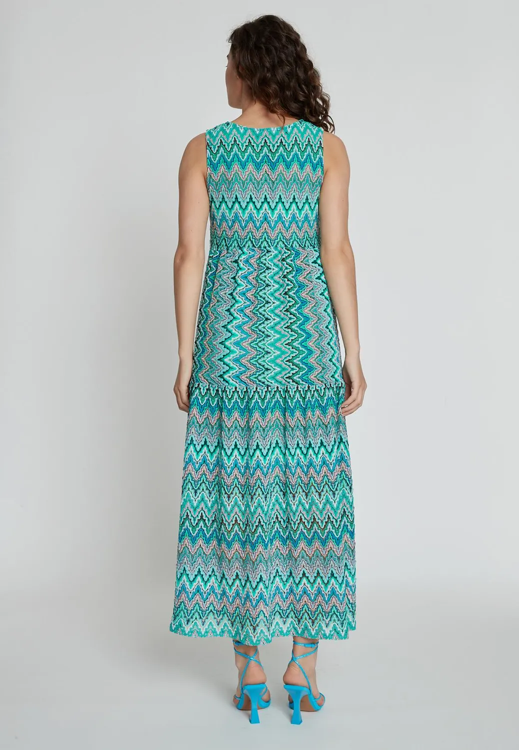 Ana Alcazar Kyrta abito maxi impero con cut-out